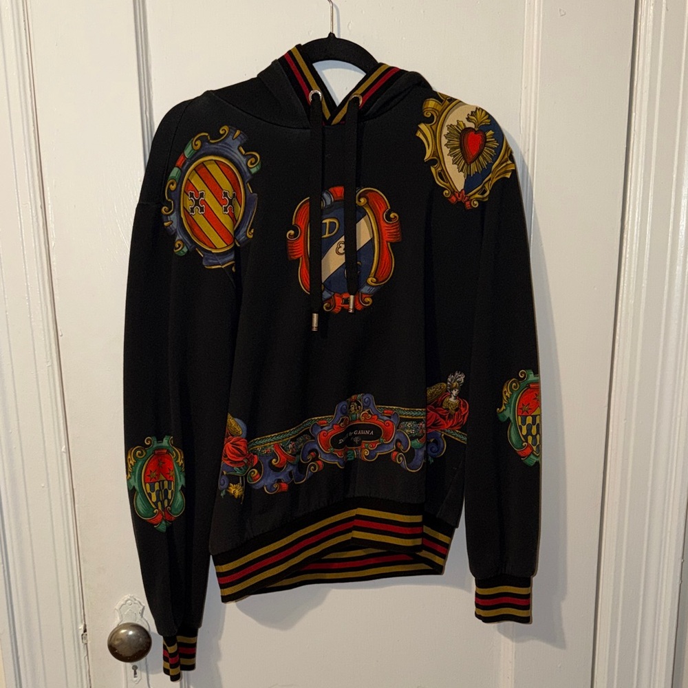 Dolce and Gabbana Hoodie with Colorful Crest Designs